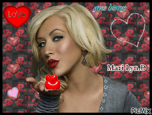 DES BISOUS DU COEUR/MARY - Free animated GIF