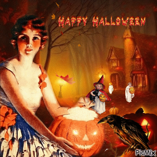 Vintage Halloween - Darmowy animowany GIF