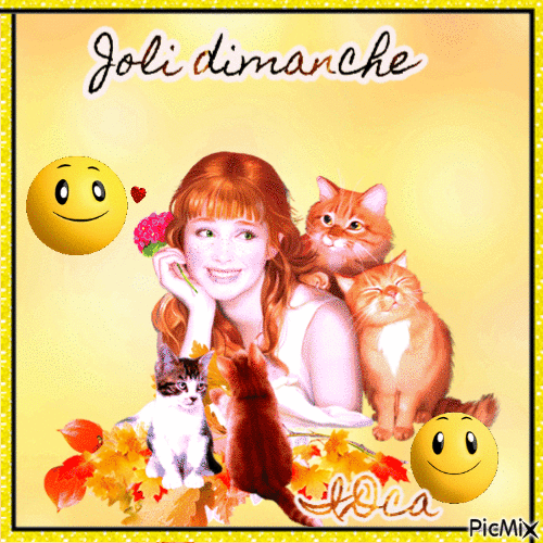 Joli dimanche les chatons - Bezmaksas animēts GIF