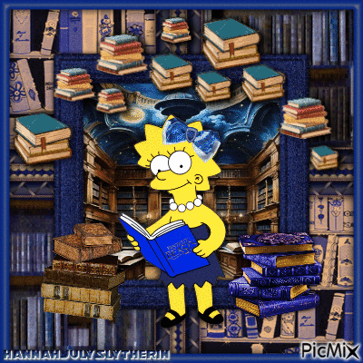 {{{Ravenclaw Lisa in the Library}}} - GIF animate gratis