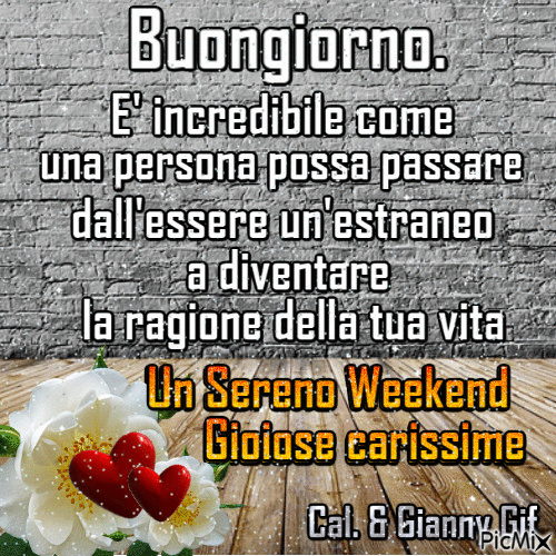 Buongiorno e Buon Weekend - GIF เคลื่อนไหวฟรี
