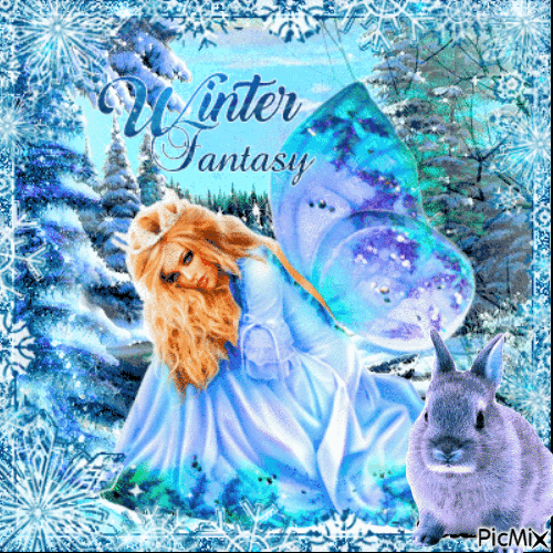 Winter Fairy and Animal Friend - GIF animé gratuit