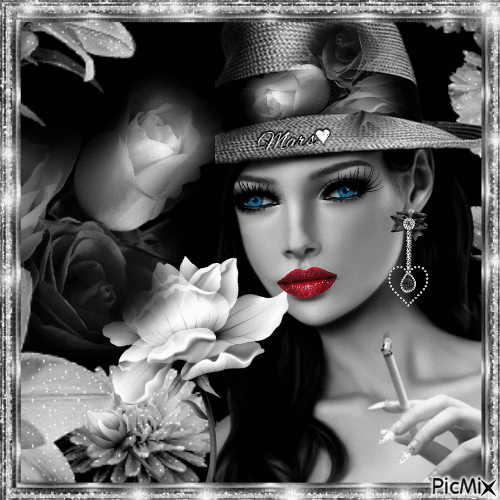 hermosa mujer  con ojos azules - Безплатен анимиран GIF