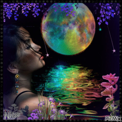 the full moon  August moon 🌕 - Безплатен анимиран GIF