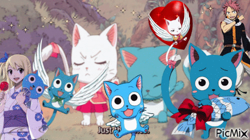 Happy de Fairy Tail - Nemokamas animacinis gif