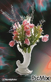 virág vázába - Бесплатный анимированный гифка