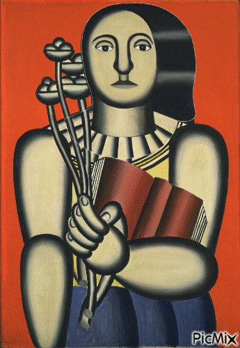 Fernand Léger. Woman with a Book - GIF animate gratis