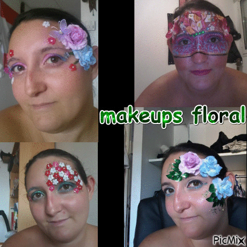 makeups floral - GIF animado gratis
