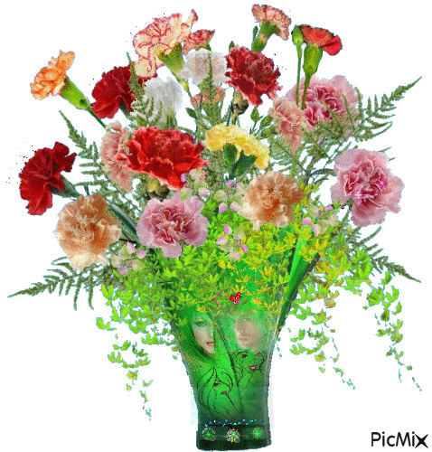 Vase d'oeillets - Darmowy animowany GIF
