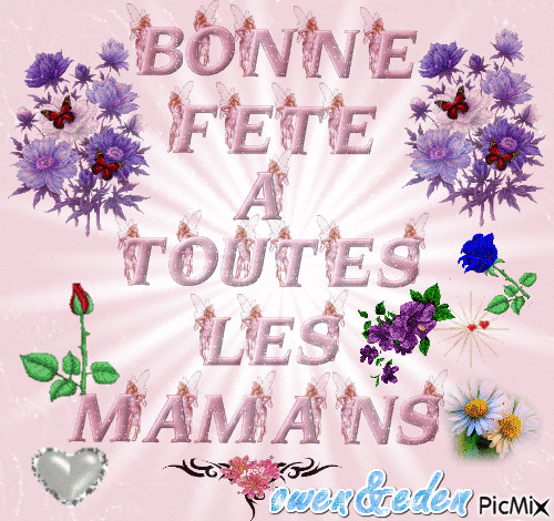 bonne fête des mères - Бесплатный анимированный гифка