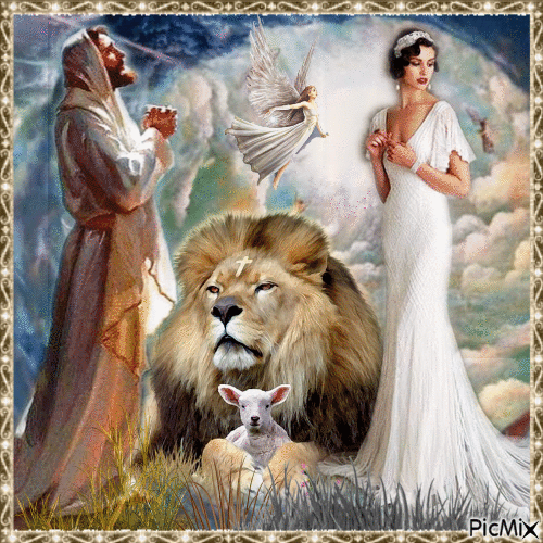 Jesus Löwe und Braut - Gratis geanimeerde GIF