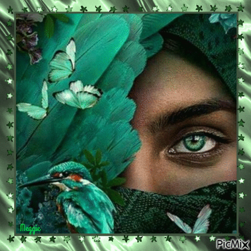 mysterious green eye - Ingyenes animált GIF