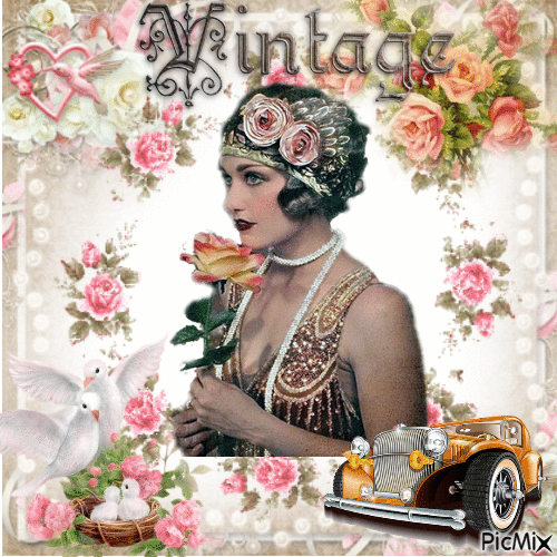 femme vintage - Δωρεάν κινούμενο GIF