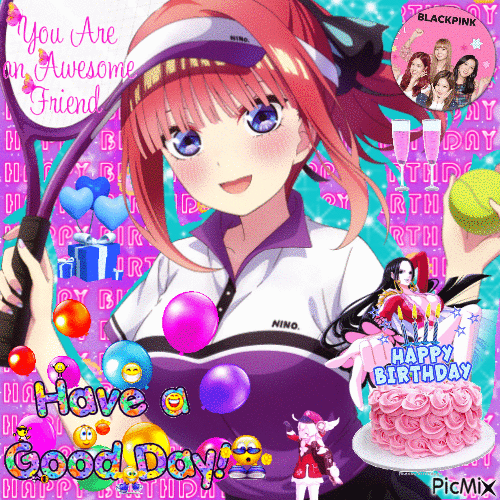 nino nakano wishes you a happy birthday - GIF animé gratuit