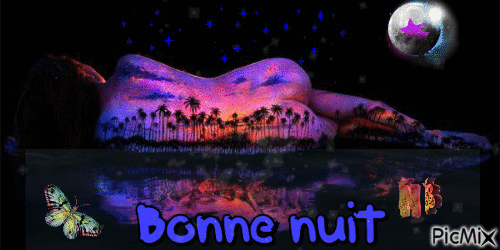femme allongée " Bonne nuit " - Animovaný GIF zadarmo