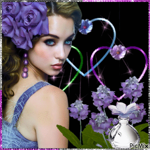 Flores violetas. - GIF animasi gratis
