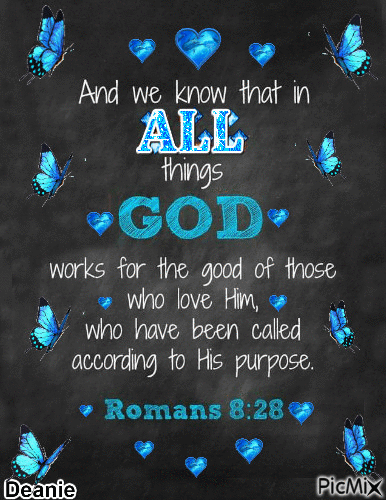 Bible Quote: In All Things God Works For Those Who Love Him - GIF animado grátis
