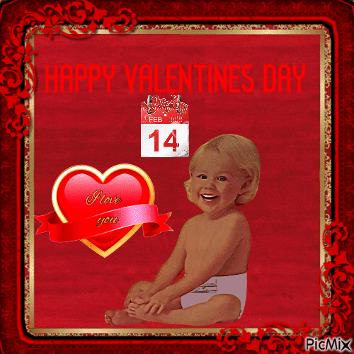 Vintage baby Valentine - Бесплатный анимированный гифка