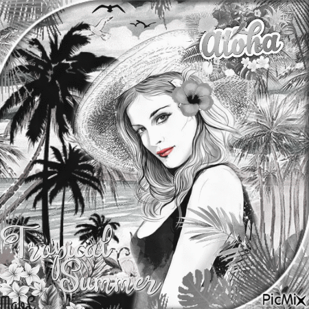 Eté Tropical en Noir et Blanc - 無料のアニメーション GIF