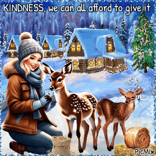 KINDNESS, we can all afford to give it. Winter - GIF animé gratuit
