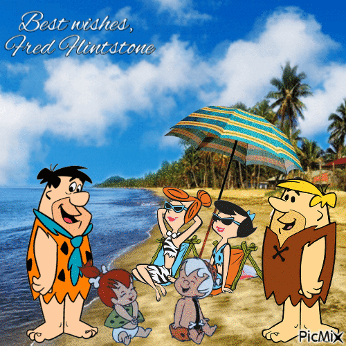 Best wishes, Fred Flintstone - Bezmaksas animēts GIF