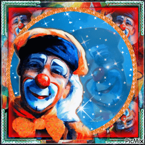 Art - Clown en aquarelle - Безплатен анимиран GIF