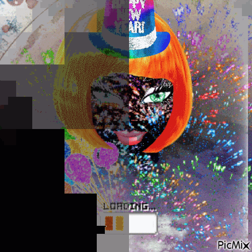 New Year Queble🙂🎉- loading - 無料のアニメーション GIF