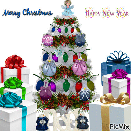 Merry Christmas and a Happy New Year - GIF เคลื่อนไหวฟรี