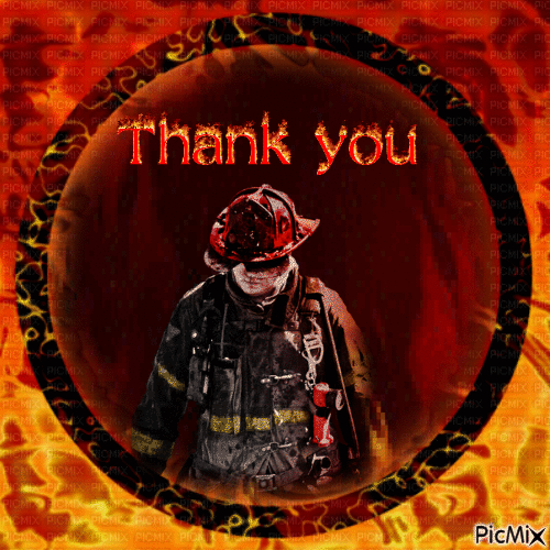 Thank you Firefighters - GIF animate gratis