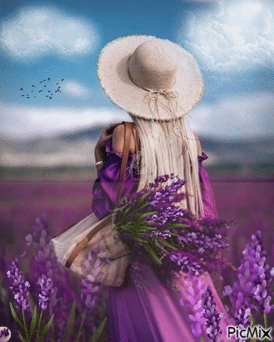 Campos de lilas - Gratis animeret GIF