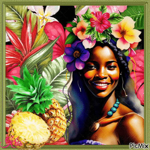 Femme tropicale - Free animated GIF