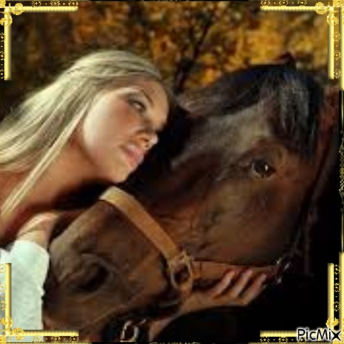 Femme et cheval - безплатен png