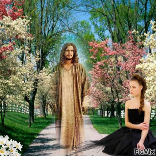 jesus  and woman - 無料png