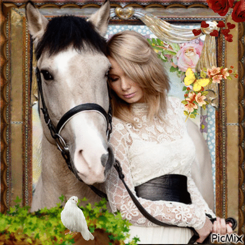 L'amour des chevaux - GIF animé gratuit