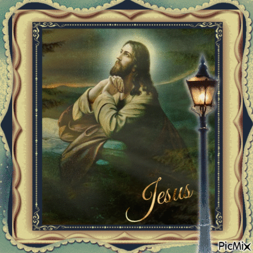 Jesus im Gebet - Gratis animeret GIF