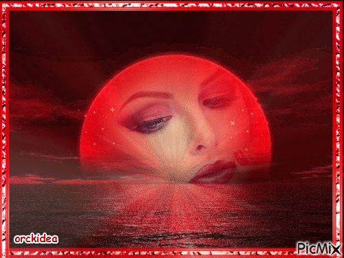 coucher de soleil rouge - GIF animado grátis