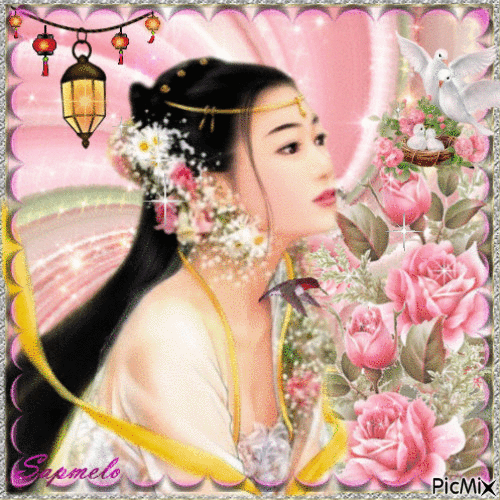 Mulher Oriental - GIF animado gratis