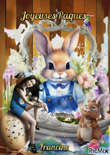Joyeuses Pâques à tous 🐰🐰🐰 - Бесплатни анимирани ГИФ