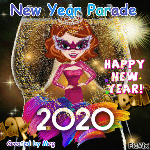 New Year Parade - GIF animado grátis