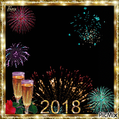 Happy New Year 2018 #4 - Darmowy animowany GIF