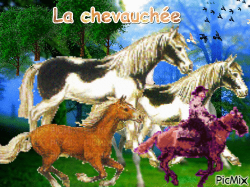 La chevauchée - Бесплатный анимированный гифка