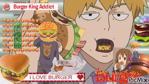 reigen loves burger - Бесплатный анимированный гифка