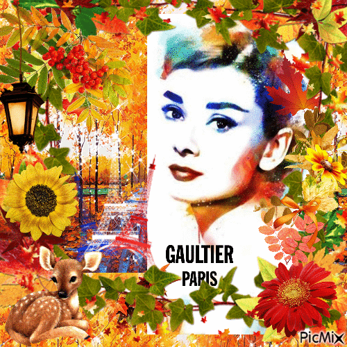 Audrey Hepburn en automne à Paris - Gratis geanimeerde GIF