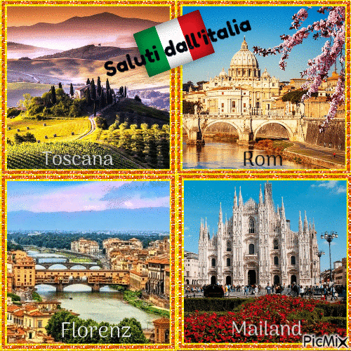 Grüße aus Italien - Postkarte - GIF เคลื่อนไหวฟรี