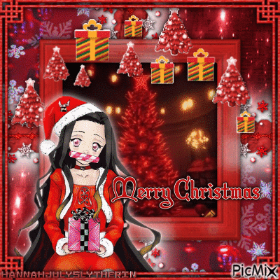 {{{Nezuko - Merry Christmas}}} - 無料のアニメーション GIF