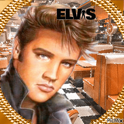Portrait Elvis Presley - Free animated GIF