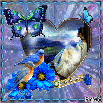 blue butterfly - Ingyenes animált GIF