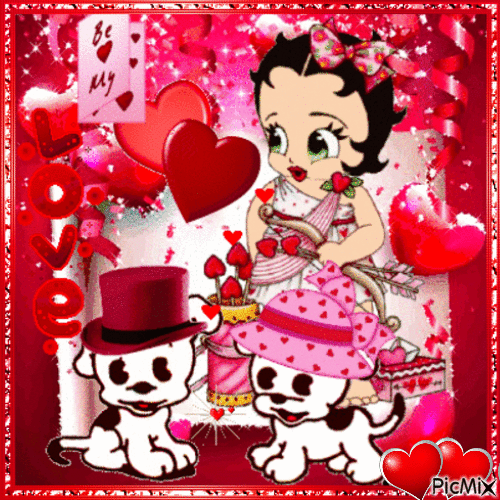 Happy Valentine's day from Betty Boop - Free animated GIF - PicMix