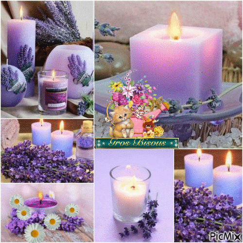 bougies en violets - Nemokamas animacinis gif