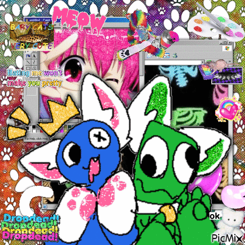 Rainbow friends kitten <3!! 🧠🐾 - Animovaný GIF zadarmo